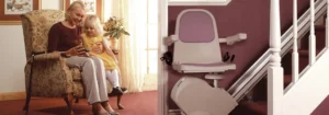 Grandmother and granddaughter enjoying safe stairlift access in a South Wales home