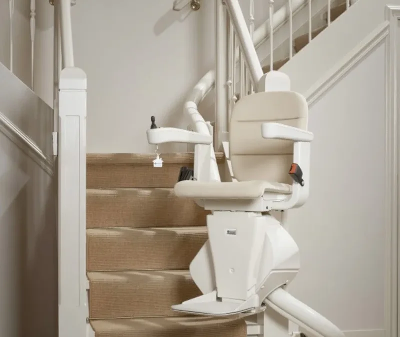Hands On Stairlifts curved stairlift chair in South Wales home